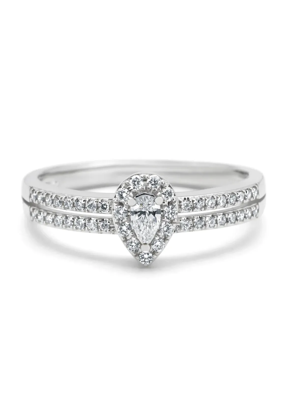 Diamond Point Witgouden Ringen|Diamanten Ringen<Witgouden ring, 0.25 ct diamant, Petite Romance