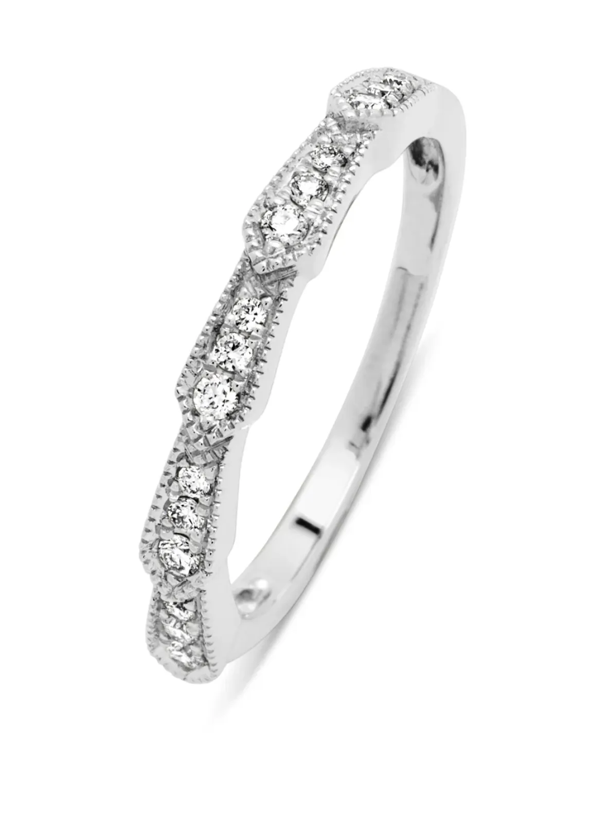 Diamond Point Witgouden Ringen|Diamanten Ringen<Witgouden ring, 0.14 ct diamant, Since 1904