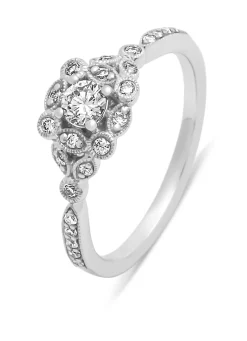 Diamond Point Witgouden Ringen|Diamanten Ringen<Witgouden ring, 0.37 ct diamant, Since 1904