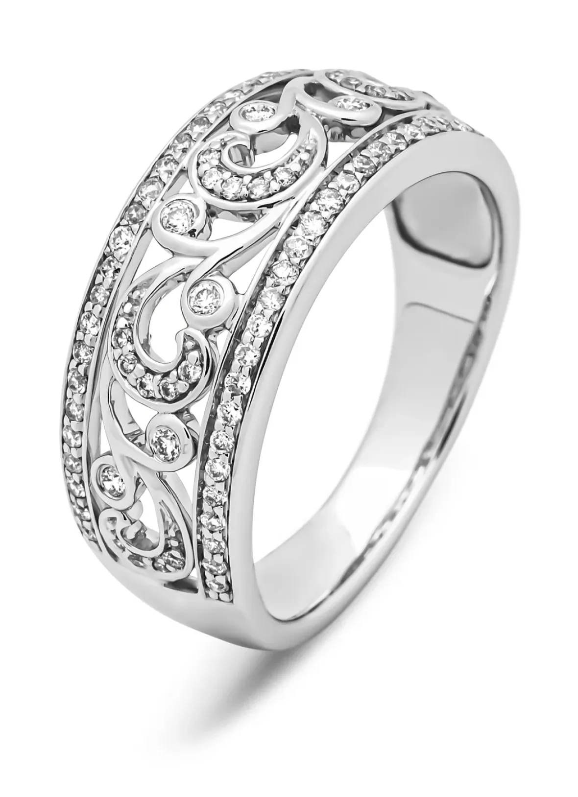 Diamond Point Witgouden Ringen|Diamanten Ringen<Witgouden ring, 0.32 ct diamant, Since 1904