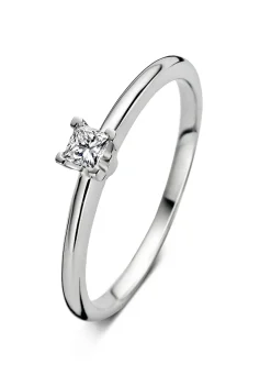 Diamond Point Witgouden Ringen|Diamanten Ringen<Witgouden ring, 0.14 ct diamant, Solitair