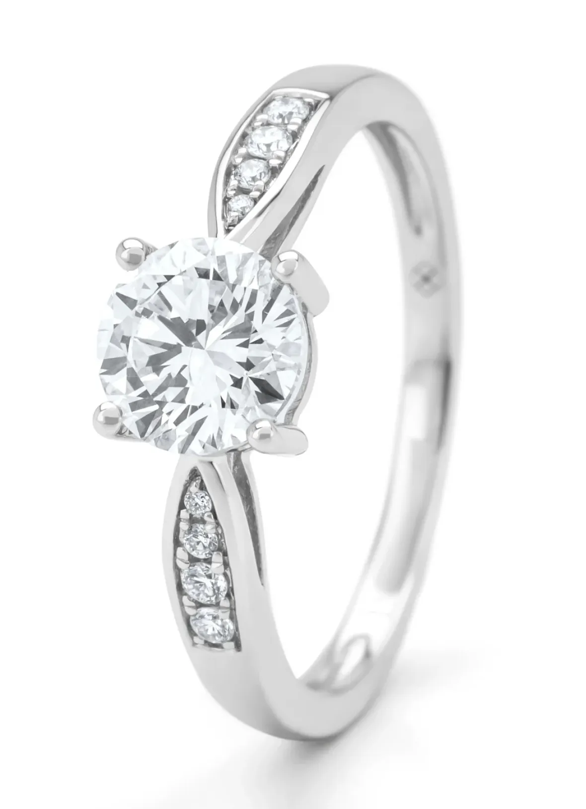 Diamond Point Witgouden Ringen|Diamanten Ringen<Witgouden ring, 1.08 ct diamant, Solitair