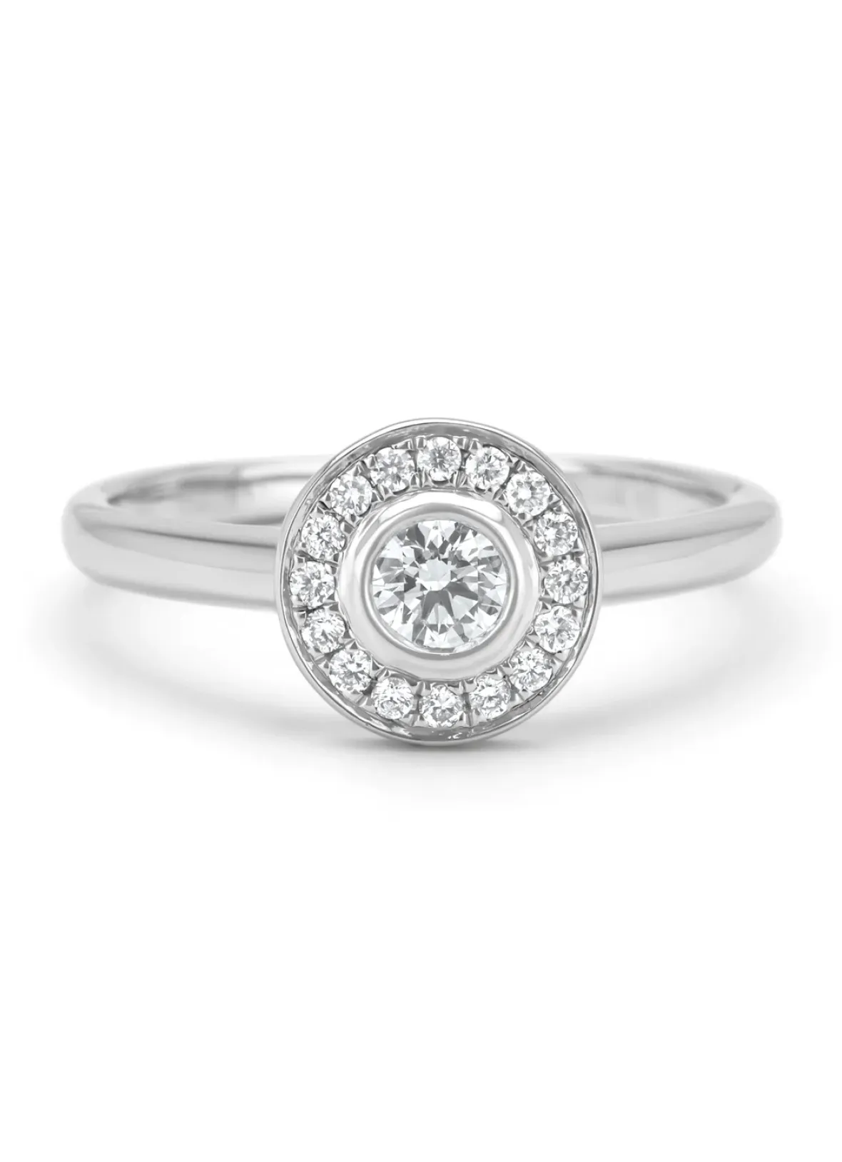 Diamond Point Witgouden Ringen|Diamanten Ringen<Witgouden ring, 0.32 ct diamant, Solitair