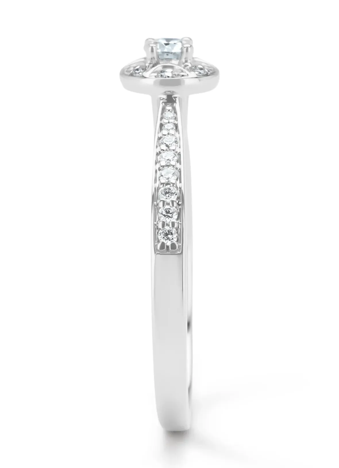 Diamond Point Witgouden Ringen|Diamanten Ringen<Witgouden ring, 0.24 ct diamant, Solitair