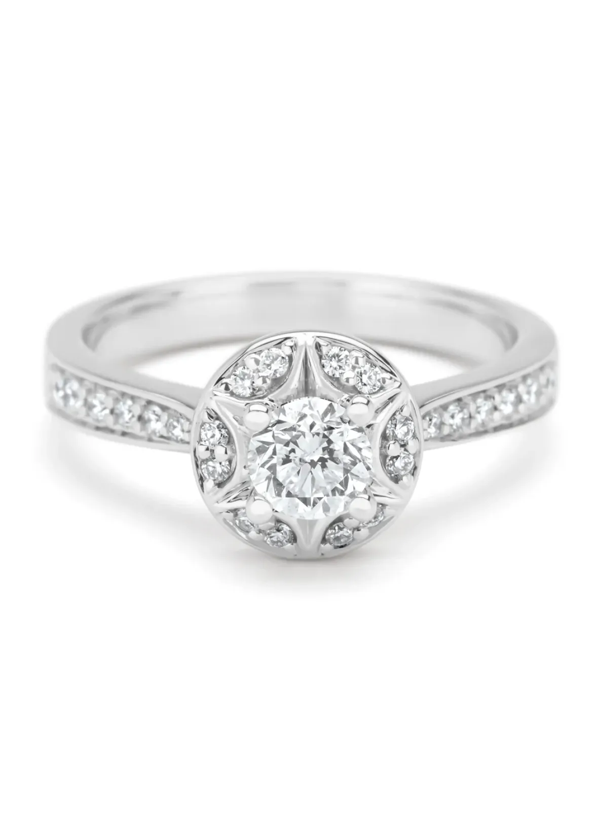 Diamond Point Witgouden Ringen|Diamanten Ringen<Witgouden ring, 0.71 ct diamant, Solitair