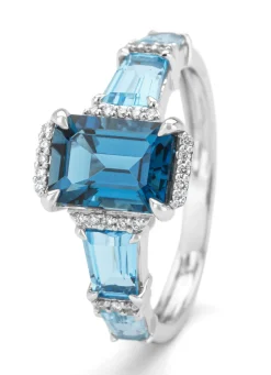 Diamond Point Witgouden Ringen|Ringen Met Kleurstenen<Witgouden ring, 1.76 ct london topaas, Gallery