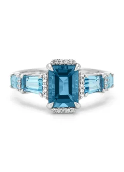 Diamond Point Witgouden Ringen|Ringen Met Kleurstenen<Witgouden ring, 1.76 ct london topaas, Gallery