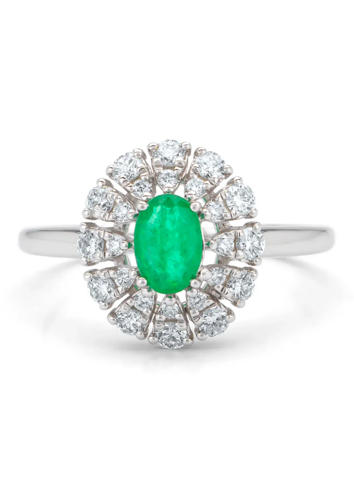 Diamond Point Witgouden Ringen|Ringen Met Kleurstenen<Witgouden ring, 0.48 ct smaragd, Majestic