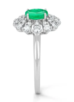 Diamond Point Witgouden Ringen|Ringen Met Kleurstenen<Witgouden ring, 0.48 ct smaragd, Majestic