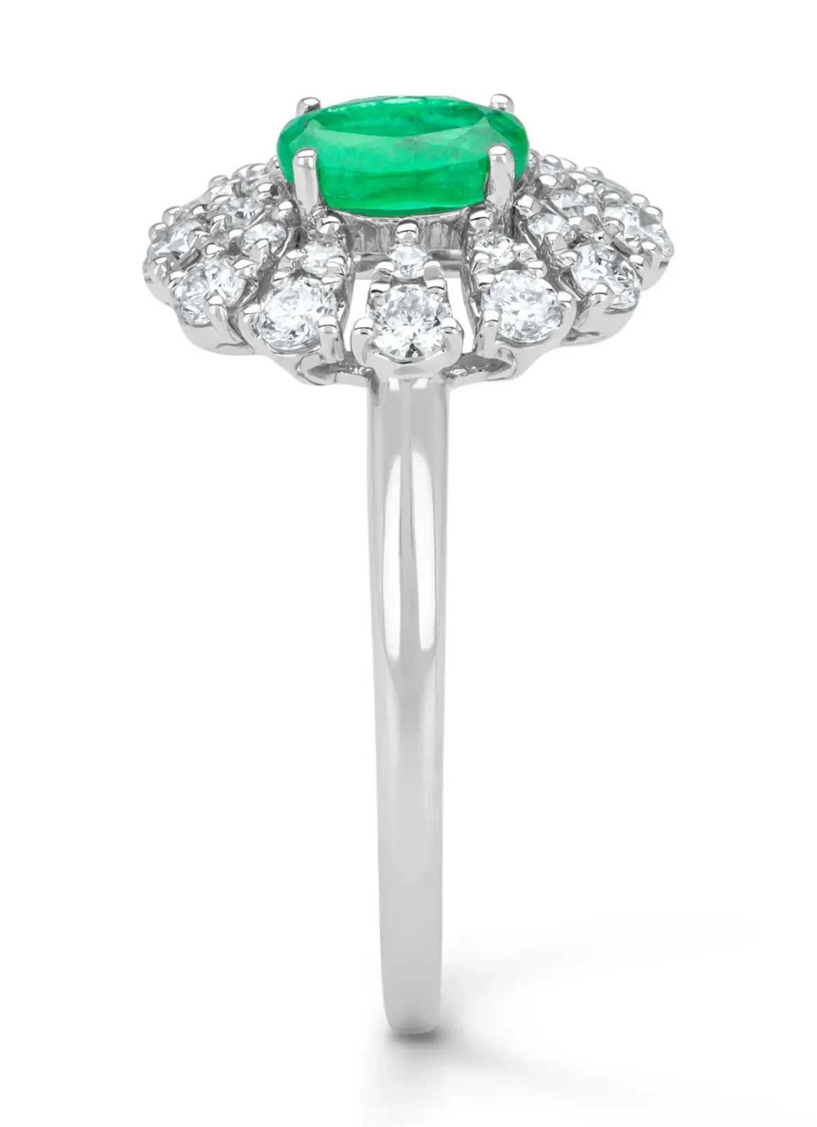 Diamond Point Witgouden Ringen|Ringen Met Kleurstenen<Witgouden ring, 0.48 ct smaragd, Majestic