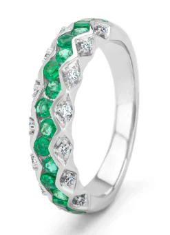 Diamond Point Witgouden Ringen|Ringen Met Kleurstenen<Witgouden ring, 0.57 ct smaragd, Majestic