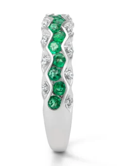 Diamond Point Witgouden Ringen|Ringen Met Kleurstenen<Witgouden ring, 0.57 ct smaragd, Majestic