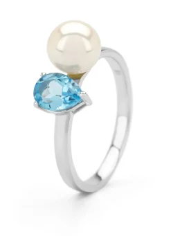 Diamond Point Witgouden Ringen|Ringen Met Parels<Witgouden ring, 0.98 ct topaas, Rivièra