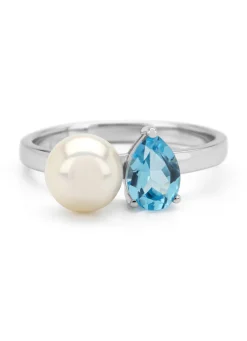 Diamond Point Witgouden Ringen|Ringen Met Parels<Witgouden ring, 0.98 ct topaas, Rivièra