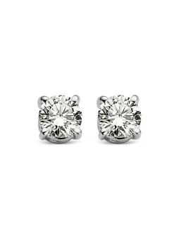Diamond Point Solitair C|Solitair Classic<Witgouden solitair oorstekers, 0.18 ct diamant, Groeibriljant