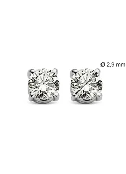 Diamond Point Solitair C|Solitair Classic<Witgouden solitair oorstekers, 0.18 ct diamant, Groeibriljant