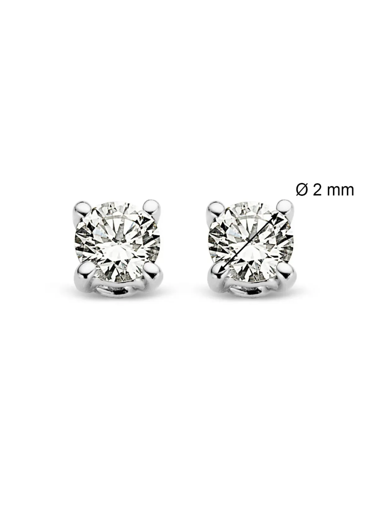 Diamond Point Solitair C|Solitair Classic<Witgouden solitair oorstekers, 0.06 ct diamant, Groeibriljant