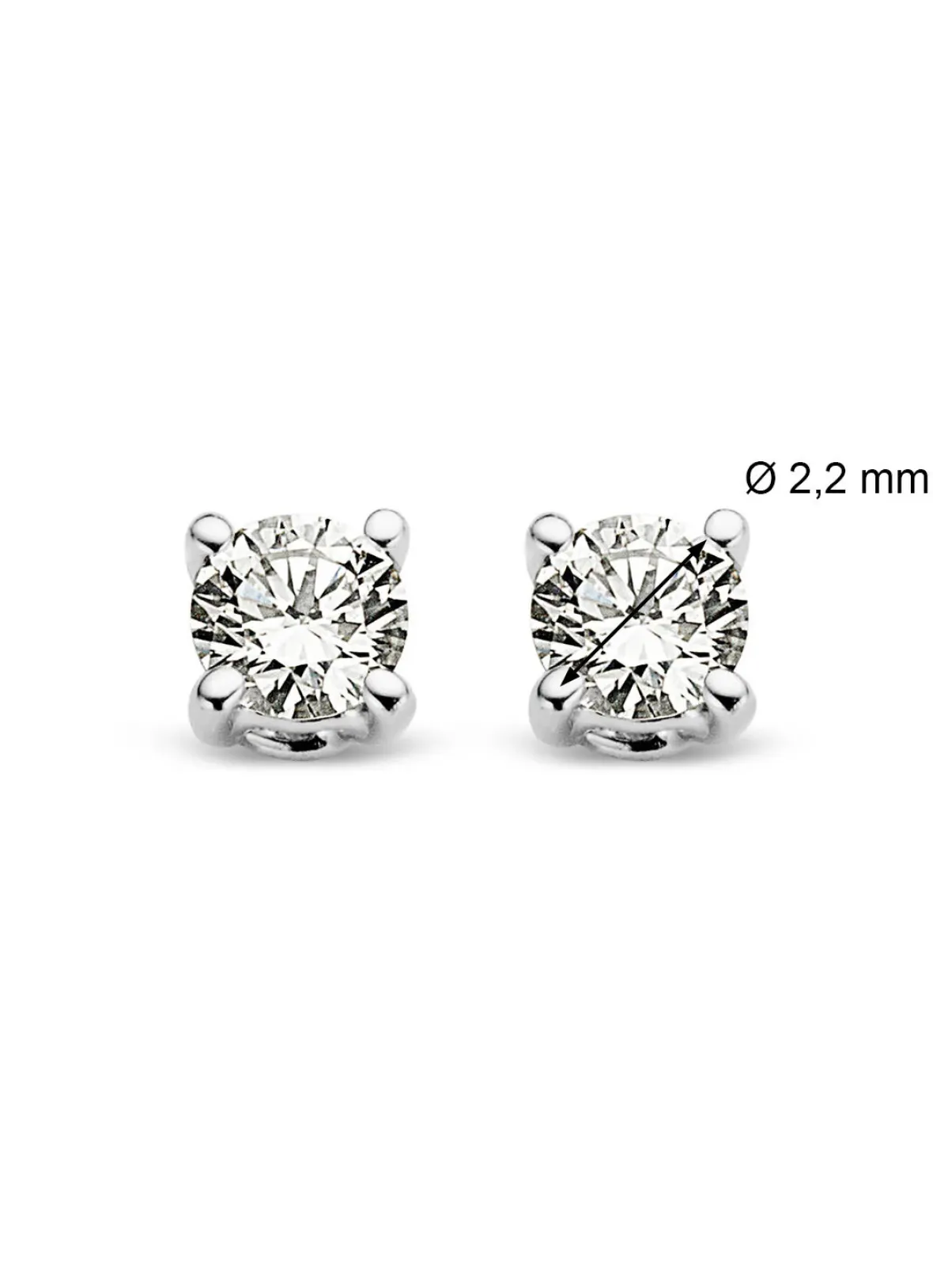 Diamond Point Solitair C|Solitair Classic<Witgouden solitair oorstekers, 0.08 ct diamant, Groeibriljant