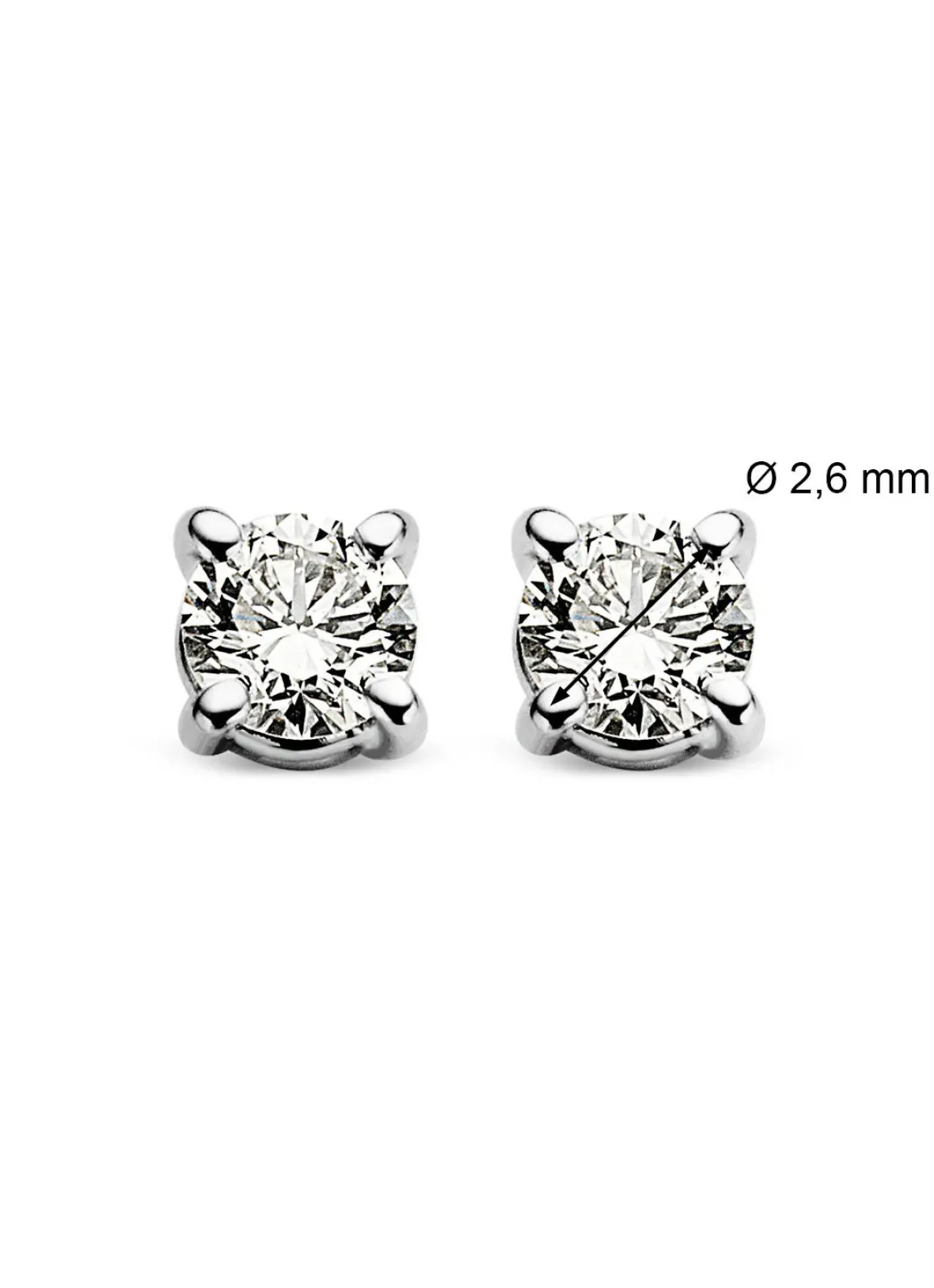 Diamond Point Solitair C|Solitair Classic<Witgouden solitair oorstekers, 0.12 ct diamant, Groeibriljant