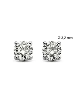 Diamond Point Solitair C|Solitair Classic<Witgouden solitair oorstekers, 0.24 ct diamant, Groeibriljant