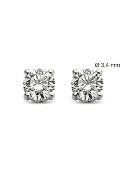 Diamond Point Solitair C|Solitair Classic<Witgouden solitair oorstekers, 0.30 ct diamant, Groeibriljant