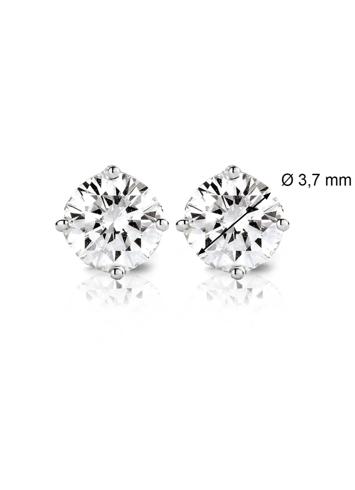 Diamond Point Solitair C|Solitair Classic<Witgouden solitair oorstekers, 0.36 ct diamant, Groeibriljant