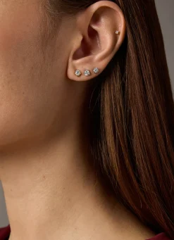 Diamond Point Solitair C|Solitair Classic<Witgouden solitair oorstekers, 0.36 ct diamant, Groeibriljant