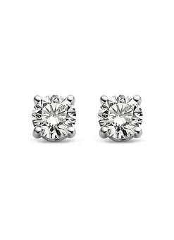 Diamond Point Solitair C|Solitair Classic<Witgouden solitair oorstekers, 0.32 ct diamant, Groeibriljant