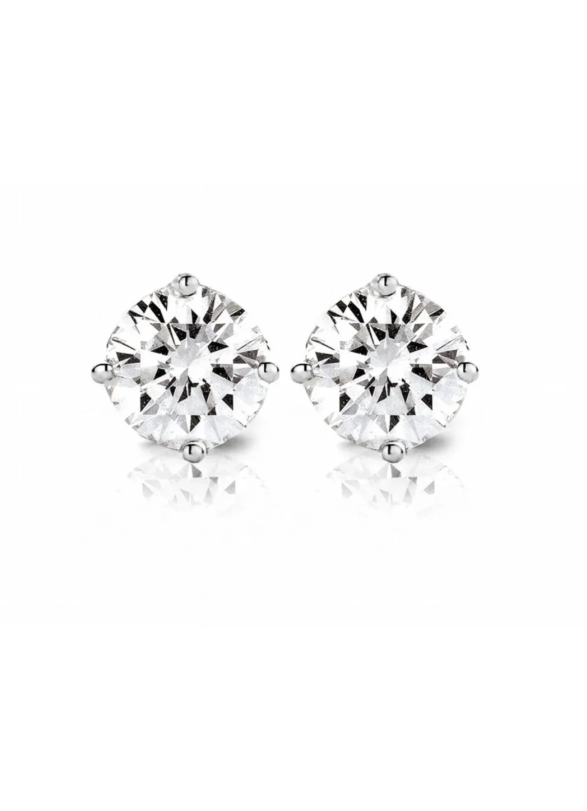 Diamond Point Solitair C|Solitair Classic<Witgouden solitair oorstekers, 0.70 ct diamant, Groeibriljant