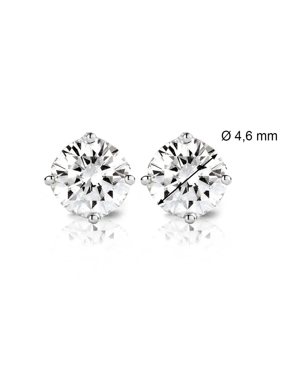 Diamond Point Solitair C|Solitair Classic<Witgouden solitair oorstekers, 0.70 ct diamant, Groeibriljant