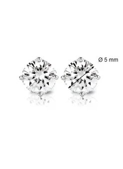 Diamond Point Solitair C|Solitair Classic<Witgouden solitair oorstekers, 0.90 ct diamant, Groeibriljant
