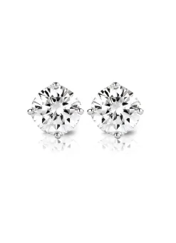 Diamond Point Solitair C|Solitair Classic<Witgouden solitair oorstekers, 0.82 ct diamant, Groeibriljant