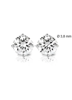Diamond Point Solitair C|Solitair Classic<Witgouden solitair oorstekers, 0.42 ct diamant, Groeibriljant