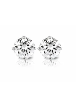 Diamond Point Solitair C|Solitair Classic<Witgouden solitair oorstekers, 0.46 ct diamant, Groeibriljant