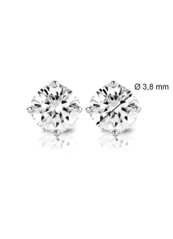 Diamond Point Solitair C|Solitair Classic<Witgouden solitair oorstekers, 0.46 ct diamant, Groeibriljant