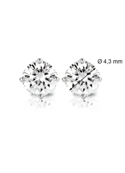 Diamond Point Solitair C|Solitair Classic<Witgouden solitair oorstekers, 0.62 ct diamant, Groeibriljant