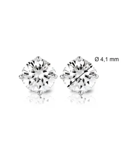 Diamond Point Solitair C|Solitair Classic<Witgouden solitair oorstekers, 0.52 ct diamant, Groeibriljant