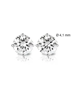 Diamond Point Solitair C|Solitair Classic<Witgouden solitair oorstekers, 0.56 ct diamant, Groeibriljant