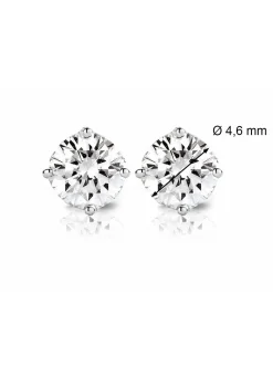Diamond Point Solitair C|Solitair Classic<Witgouden solitair oorstekers, 0.72 ct diamant, Groeibriljant