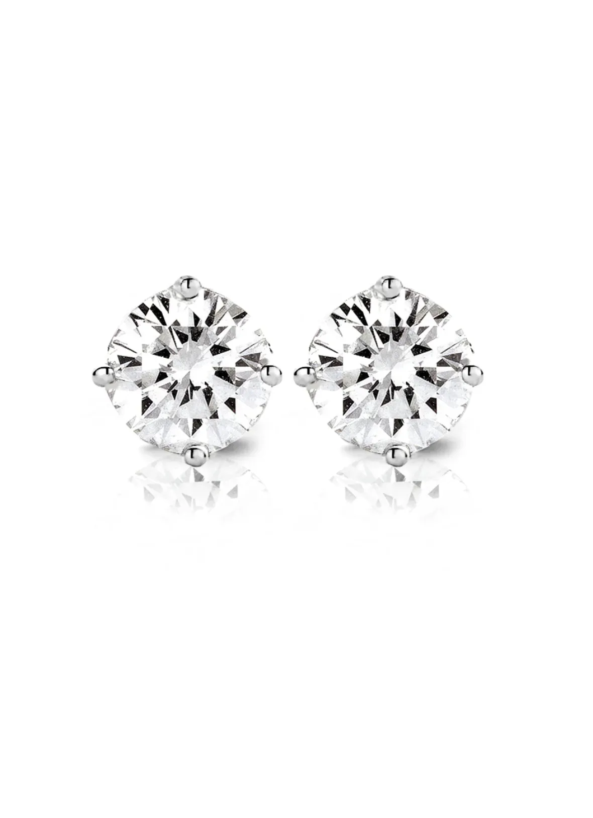Diamond Point Solitair C|Solitair Classic<Witgouden solitair oorstekers, 0.86 ct diamant, Groeibriljant