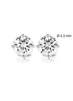 Diamond Point Solitair C|Solitair Classic<Witgouden solitair oorstekers, 0.64 ct diamant, Groeibriljant
