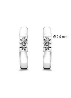 Diamond Point Solitair C|Groeibriljant Oorsieraden<Witgouden solitair oorstekers, 0.18 ct diamant, Groeibriljant