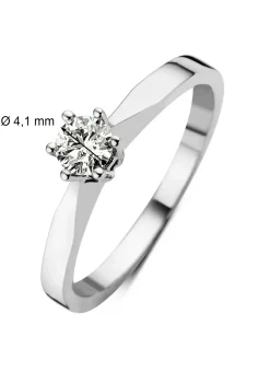 Diamond Point Solitair C|Solitair Classic<Witgouden solitairring, 0.28 ct diamant, Groeibriljant