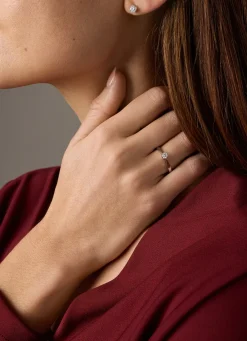 Diamond Point Solitair C|Solitair Classic<Witgouden solitairring, 0.20 ct diamant, Groeibriljant