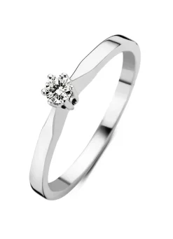 Diamond Point Solitair C|Solitair Classic<Witgouden solitairring, 0.11 ct diamant, Groeibriljant