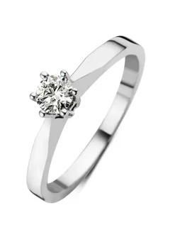 Diamond Point Solitair C|Solitair Classic<Witgouden solitairring, 0.26 ct diamant, Groeibriljant