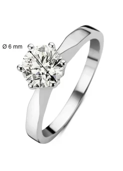 Diamond Point Solitair C|Solitair Classic<Witgouden solitairring, 0.77 ct diamant, Groeibriljant