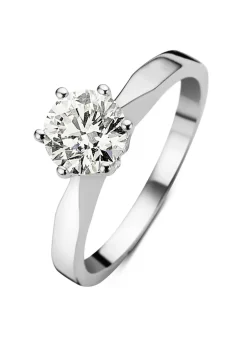 Diamond Point Solitair C|Solitair Classic<Witgouden solitairring, 0.87 ct diamant, Groeibriljant