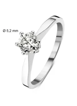 Diamond Point Solitair C|Solitair Classic<Witgouden solitairring, 0.55 ct diamant, Groeibriljant