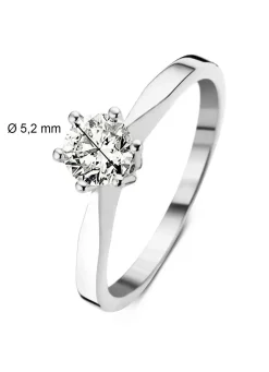 Diamond Point Solitair C|Solitair Classic<Witgouden solitairring, 0.63 ct diamant, Groeibriljant